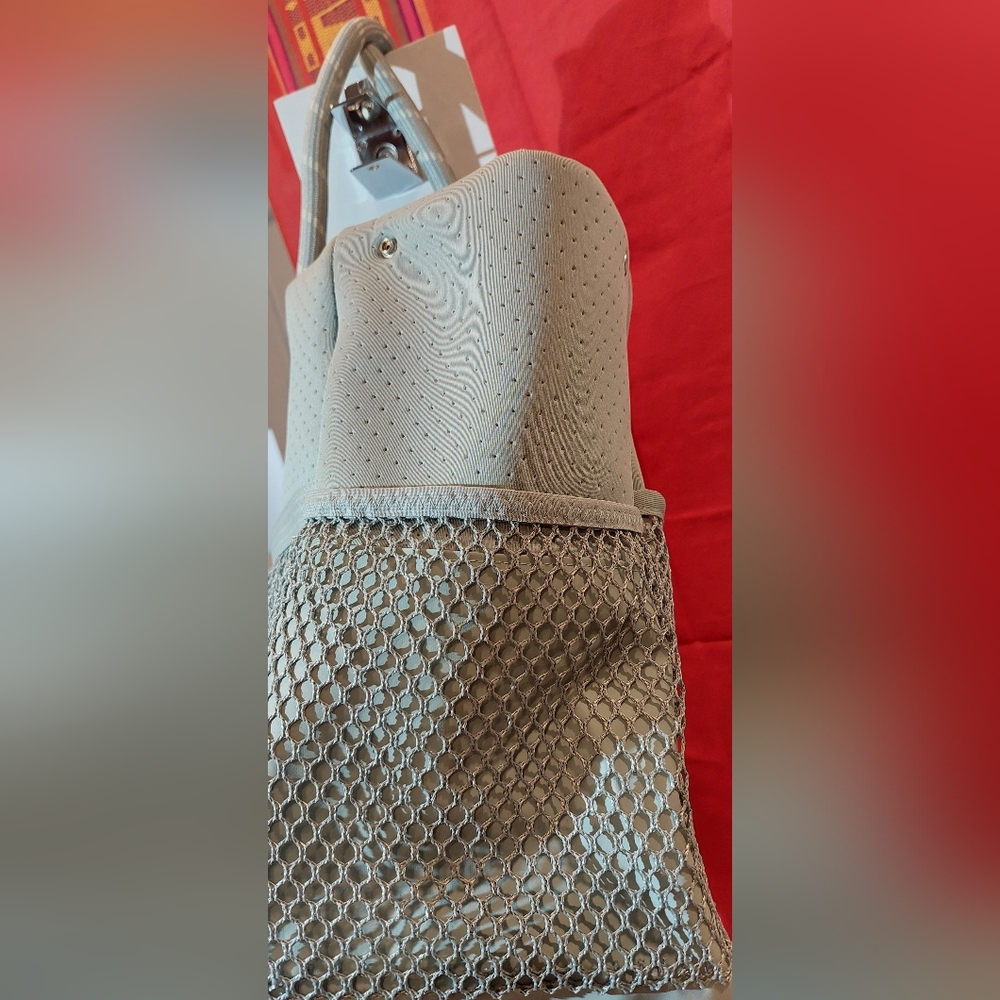 adidas Light Gray Mesh Tote Bag - Picture 4 of 13